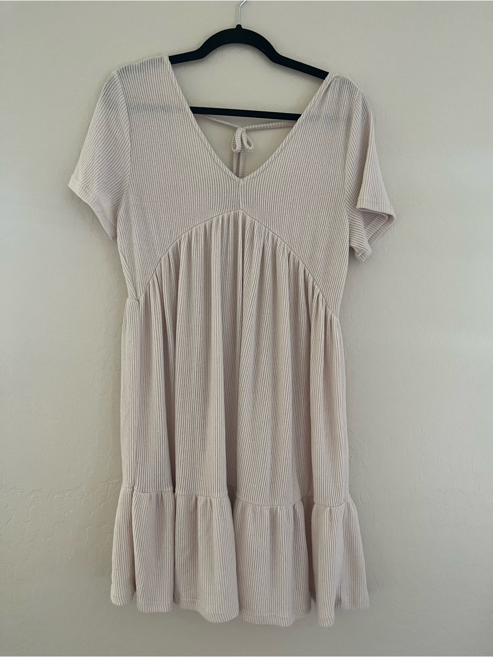 IN LOOM Short Sleeve V-Neck Babydoll Dress, L